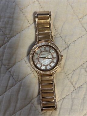 Michael Kors Rose Gold-Tone Crystal Accent Women's Watch